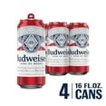 thumbnail image 3 of Budweiser American Lager Beer 4 pack 16 fl oz Aluminum Cans 5% ABV, 3 of 10