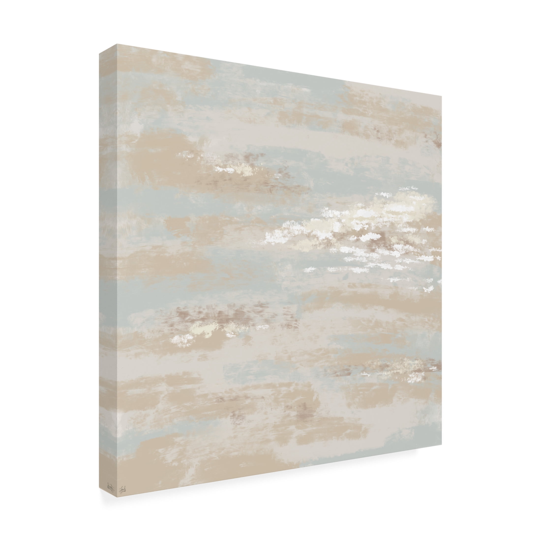 Canvas Wall Art - Line and Brush 'Earth and Clouds' Wall Art for Living Room, Bedroom, or Office Décor by Trademark Fine Art - 18 x 18 Inches