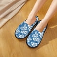 thumbnail image 5 of KLL Leaves And Flowers Slippers for Women Men House Slip on Indoor Outdoor Bedroom Furry Fleece Lined Ladies Comfy Anti-Skid Rubber Hard Sole-Medium, 5 of 8