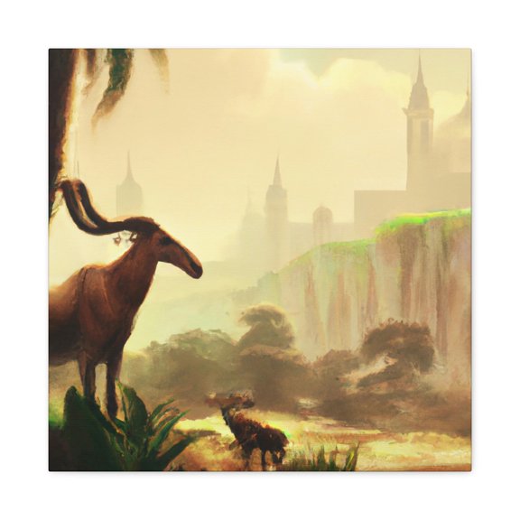 Antelope in Rococo Style - Canvas