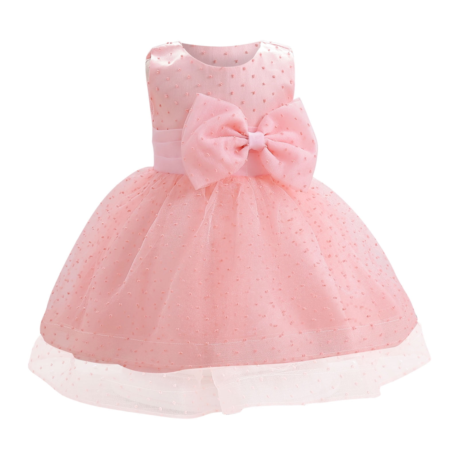 Jovati Toddler Girl Summer Clothes Toddler Baby Girls Childrens Sleeveless Lace Bow Mesh Dress Gauze Dress Princess Dress Baby Girl Summer Clothes Bab