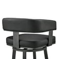 thumbnail image 5 of Lorin 26" Counter Height Swivel Bar Stool in Black Finish and Black Faux Leather, 5 of 12