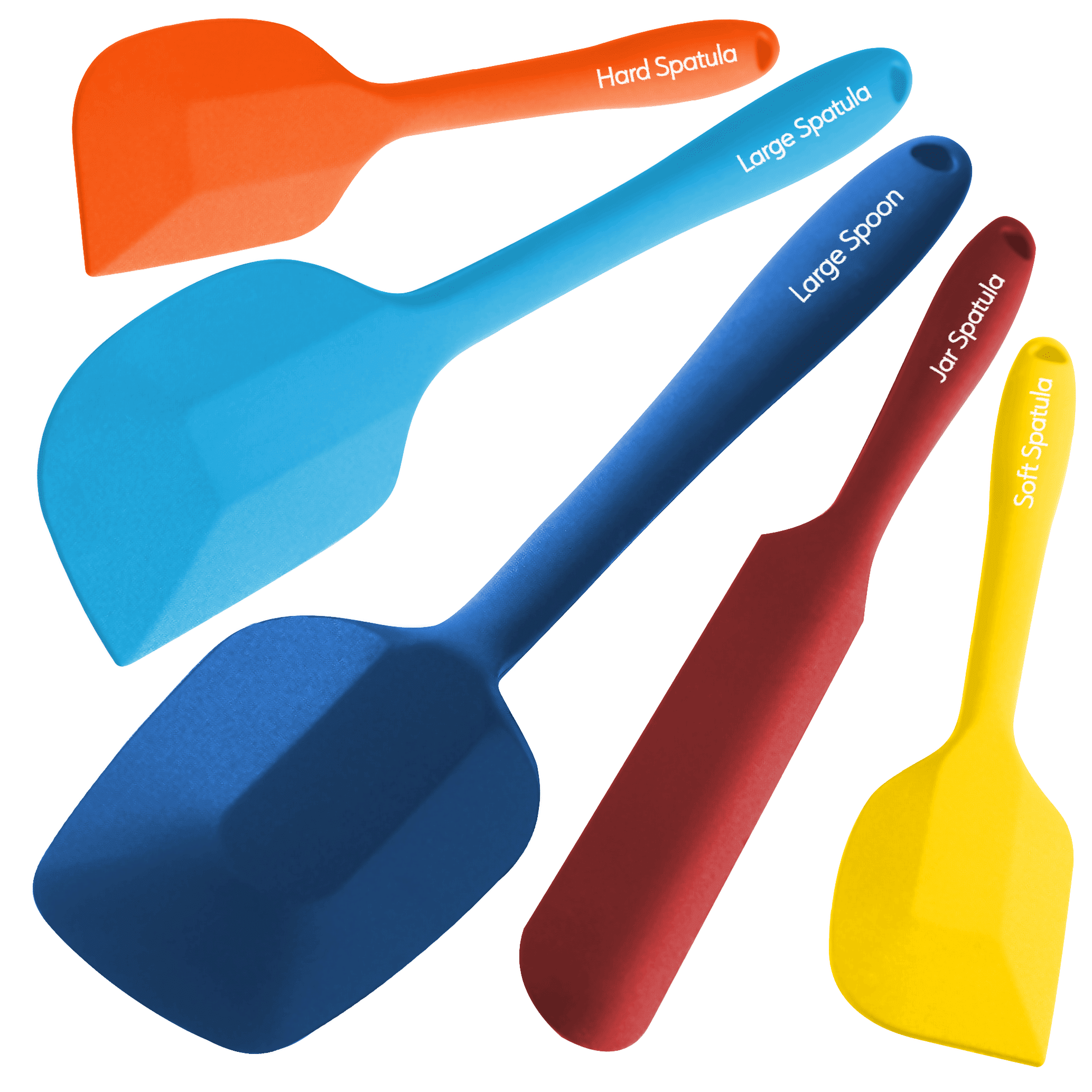 Kitchen Silicone Spatula Utensil Set Rubber Spatulas for Nonstick Cookware for Cooking Baking Mixing Wanbasion Black 5 Piece Silicone Spatula Set Heat Resistant 