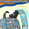 thumbnail image 5 of Basset Hound and Floral Blue Pattern 17" School Backpacks for Teens,Waterproof Oxford Fabric,S-Shape Padded Straps for School,Travel,Hiking,Camping, 5 of 6