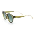 thumbnail image 4 of Round P3 Sunglasses Keyhole Bridge Metal Arms Classic Retro UV400 Green Frame - Green Lens, 4 of 5