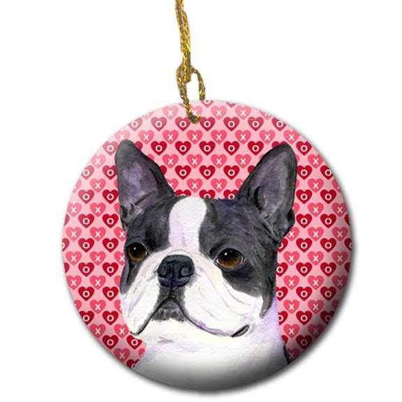 2.81 x 2.81 in. Boston Terrier Ceramic Ornament
