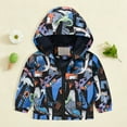 thumbnail image 2 of mgoYE Rain Jacket Boys Cartoon Print Hood for Kids Lightweight Waterproof Windbreaker Fall Casual Cute Windproof Rain Coats(Blue,1-2 Years), 2 of 9