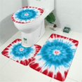 thumbnail image 2 of Red Blue Tie Dye Spiral Bathroom Rugs Sets 3 Piece,Toilet Cover Set,Absorbent Non Slip Bathroom Mats Sets with U-Shaped Contour Rug Toilet Rug Set, 2 of 5