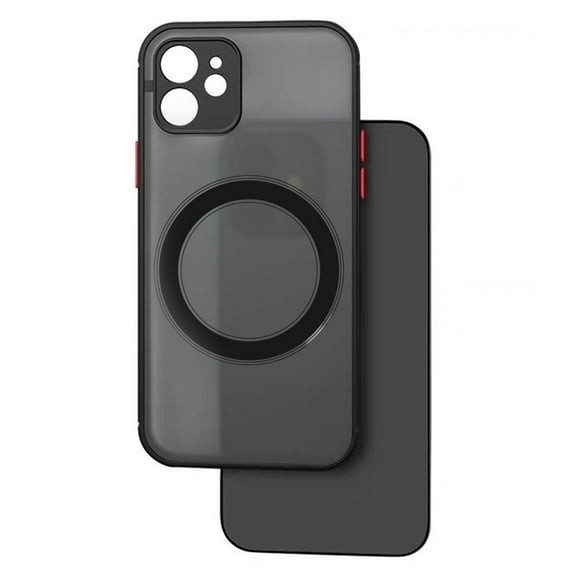 Charging Phone Case, Black Frosting Process TPU PC Magnetic Phone Case for Work Black for IPhone 11