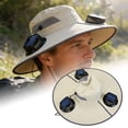 thumbnail image 1 of Tong Sun Hat With 3 Fans Solar Charging USB Rechargeable Outdoor Hat UPF 50+, 1 of 5