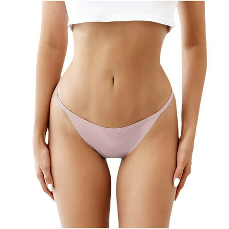 Vblhal Early Black and Friday Lightning Deals Low-rise High Cut Underwear for Women Tagless Seamless Panties String Bikini Panty Comfort Stretchy Thongs Briefs