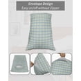 thumbnail image 7 of Blue Green Body Pillow Covers, Grid Checkered Plaid Gingham Lattice Trellis Soft Bed Throw Pillowcases Breathable Cooling Long Lumbar Body Pillow Sham Cover for Bed Sofa 20''x54'', 7 of 7