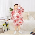 thumbnail image 6 of FORMRS Wearable Blanket Hoodie with Sleeves for Kids Cozy Flannel Sweatshirt, Bunnies and Hearts, 6 of 7