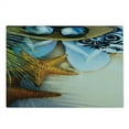 thumbnail image 2 of Beach Cutting Board, Dream on the Tropical Beach Seashell Starfish Sea Star Sunglasses Flip Flop Slippers, Decorative Tempered Glass Cutting and Serving Board, Large Size, Multicolor, by Ambesonne, 2 of 5