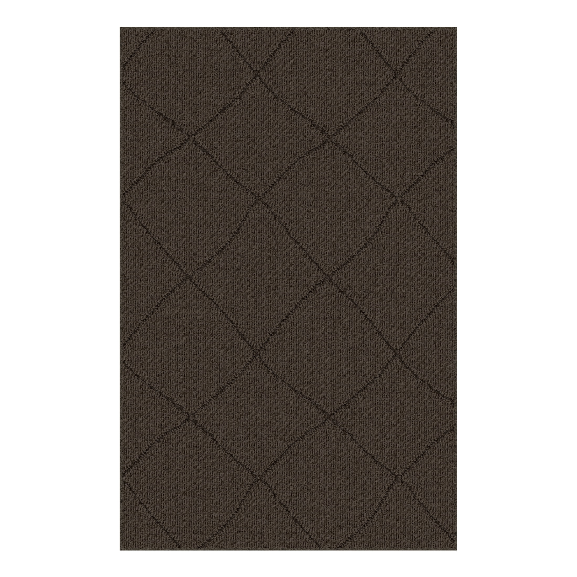 Mainstays Indoor Modern Geometric Machine Tufted Dark Brown Accent Rug ...