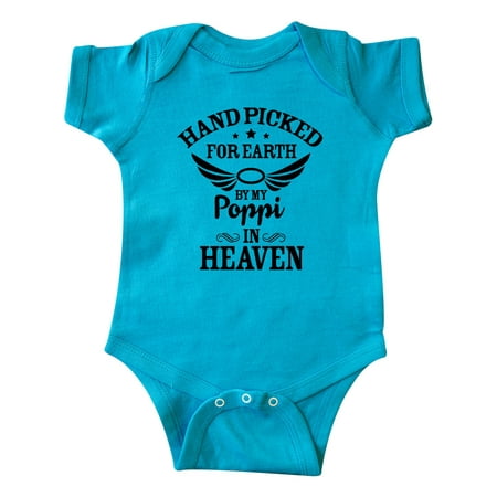 

Inktastic Handpicked for Earth By My Poppi in Heaven with Angel Wings Gift Baby Boy or Baby Girl Bodysuit