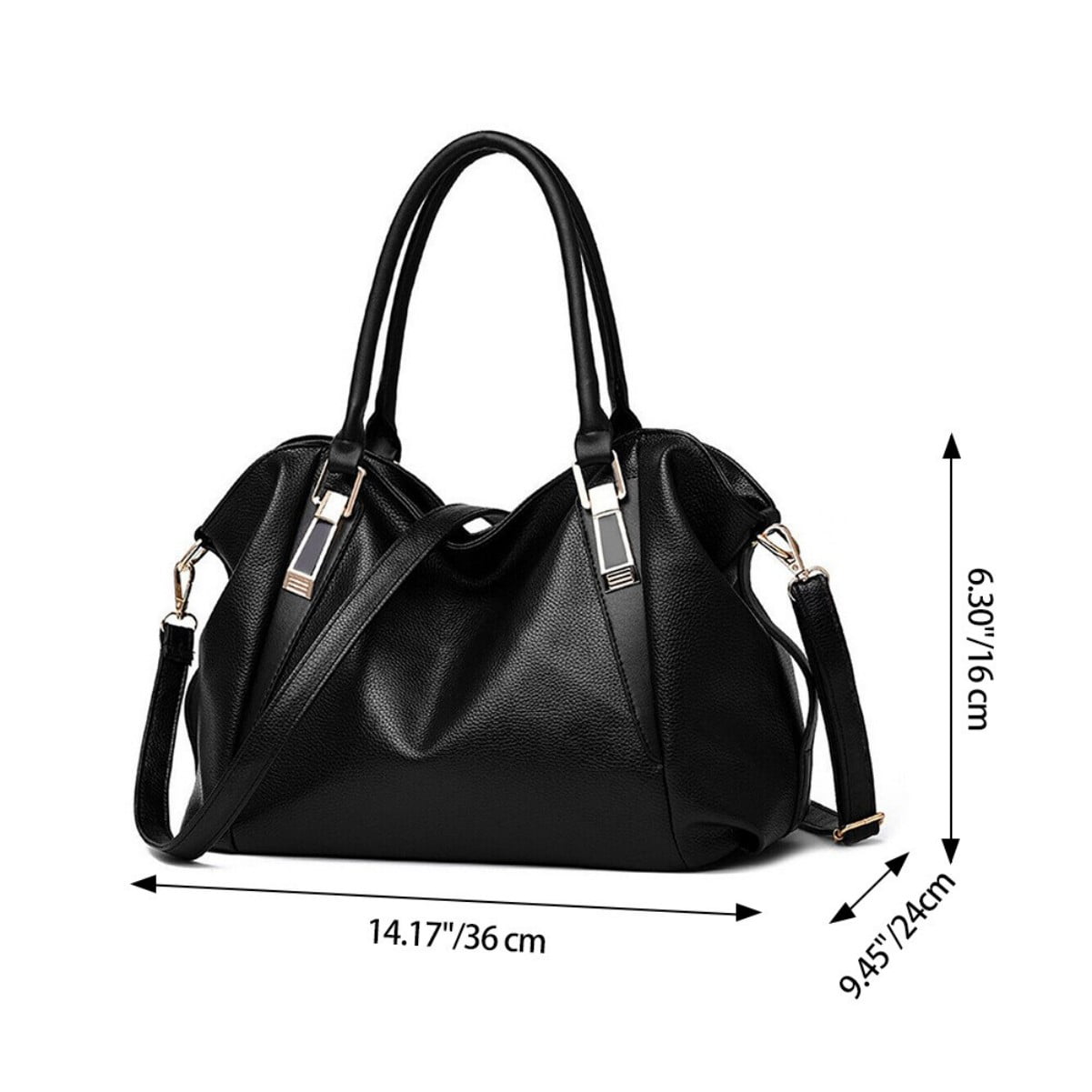 Ladies' Shoulder Bag - Durable PU Leather Tote with Multi-Compartment, Blue
