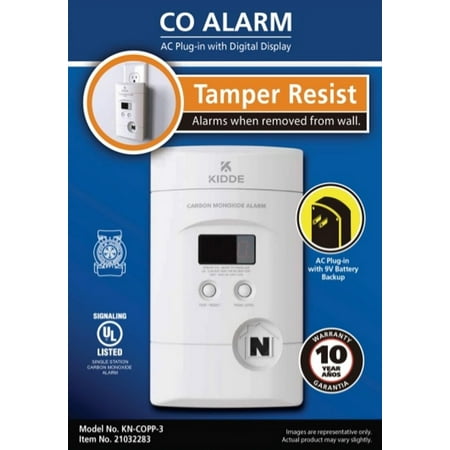 Kidde 900-0076-01 AC Powered, Plug-In Carbon Monoxide Alarm