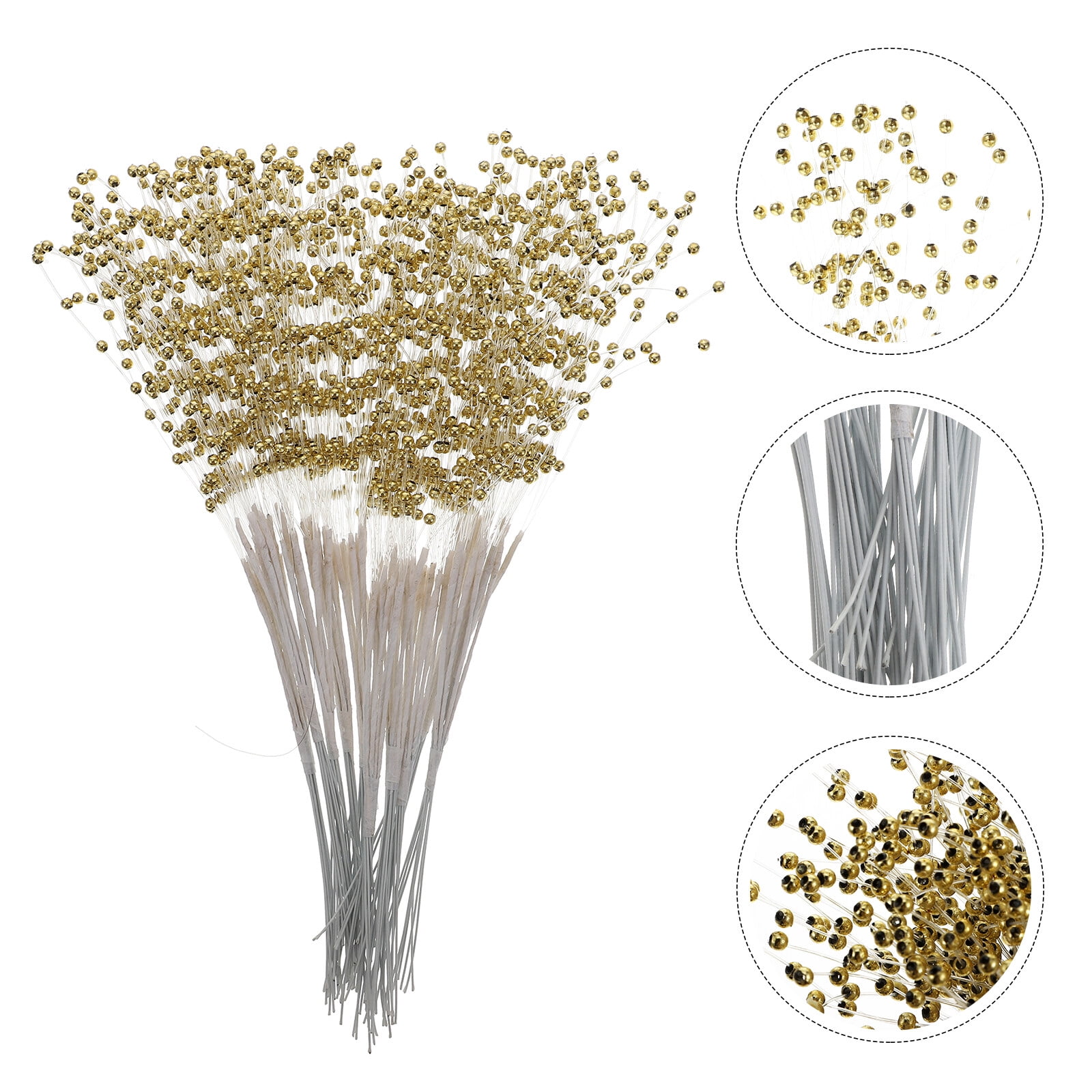  IMIKEYA Pearl Stick Stems Bouquets: 100pcs String Pearls  Sticks, 4mm Bead String Garland Pearls String Floral Beaded Sticks Picks  for Wedding Christmas Party Home Decor DIY Crafts : Arts, Crafts 