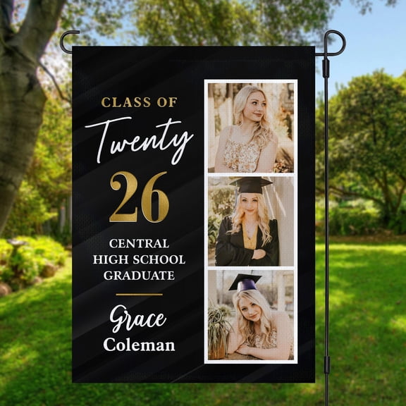 Custom Photo Garden Flag, Class of 2026 Personalized Yard Decor, High School Senior Graduation Gift