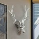 thumbnail image 2 of Decoración de pared con cabeza de ciervo y astas de ciervo, arte decorativo moderno para oficinas y hoteles. plata, 2 of 8