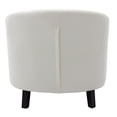 thumbnail image 5 of PU Leather Tufted Barrel Chair Tub Chair Club Sofa Single Armrest Accent Chair for Living Room, White, 5 of 7