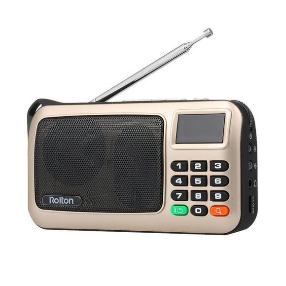 Rolton W405 FM Radio Numérique Portable USB Câblé Ordinateur Haut-Parleur HiFi Stéréo Récepteur W / Lampe de Poche LED Support d'Affichage TF Musique Jouer