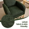 thumbnail image 7 of EBQOSK Modern Accent Rocking Chair Rocking Chair with Solid Wood Legs, Upholstered Nursery Glider Rocker, Comfy Armchair with Side Pocket, Lounge Arm Chair with High Backrest fabric Dark Green, 7 of 7