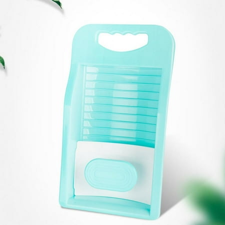 

Popvcly Potable Washboard with Washing Handle Hanging Baby Laundry Pad wth Split Soap Tray Detergent Box Underwear Bra Washtub Accessory