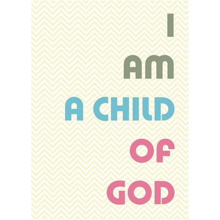 I Am A Child Of God Colorful Print Quote Inspirational Motivational Wall Chevron Pattern Church Verse Song (Best Church Signs Ever)