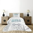 thumbnail image 4 of Ambesonne Fitness Quilted Bedspread Set 2 Pcs, Sports Words Dumbbell, Twin Size, Blue Purple White, 4 of 5