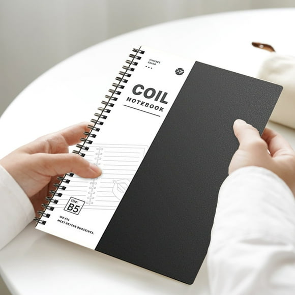 Cuaderno B5, papel cuadriculado grueso de 120 páginas con cubierta de plástico resistente, espaciado de 9 mm para una escritura organizada, compacto y portátil para estudiantes,,Vsgery