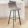 thumbnail image 3 of Merrick Lane Gray Faux Leather Low Back Bucket Seat Bar Stools, Gray/Black (Set of 2), 3 of 11