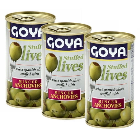 Goya Anchovies stuffed Spanish Olives 5.25 oz Pack of