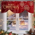 thumbnail image 6 of Red Snowflakes Tie Up Valances Curtain, Merry Christmas Shiny Diamond Snow Vintage Adjustable Rod Pocket Short Window Treatment Tie Up Curtains Valances for Kitchen Living Room Bathroom 42x12 Inches, 6 of 9