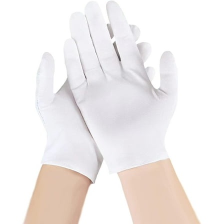 Moisturizing Gloves, White Cotton Gloves for Dry Hands, Eczema Gloves Overnight, Lotion Gloves for Men and Women, White Cotton Inspection Gloves, Hand SPA Gloves (5Pairs/10Pcs)