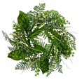 thumbnail image 1 of Vickerman FK190102 24 in. White Mini Flowers Greenery Wreath, 1 of 1