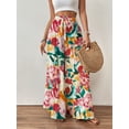 thumbnail image 4 of Bsubseach Fashion Women Wide Leg Pants Floral Flowy Palazzo Pants Summer Casual Cruise Trousers, 4 of 10