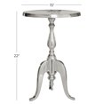 thumbnail image 4 of DecMode Silver Round Aluminum, Traditional and Sophisticated Accent Side Table, 15"W x 22"H, 4 of 17