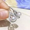thumbnail image 4 of K-KED Pretty 925 Silver Filled Pearl Hoop Earring Women Cubic Zircon Wedding Jewelry, 4 of 6