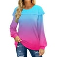 thumbnail image 1 of Pntutb Moda Mujer Cuello Redondo Cómoda Camiseta Suelta Manga Larga Blusa Casual tops Pntutb Pntutb-4414, 1 of 4