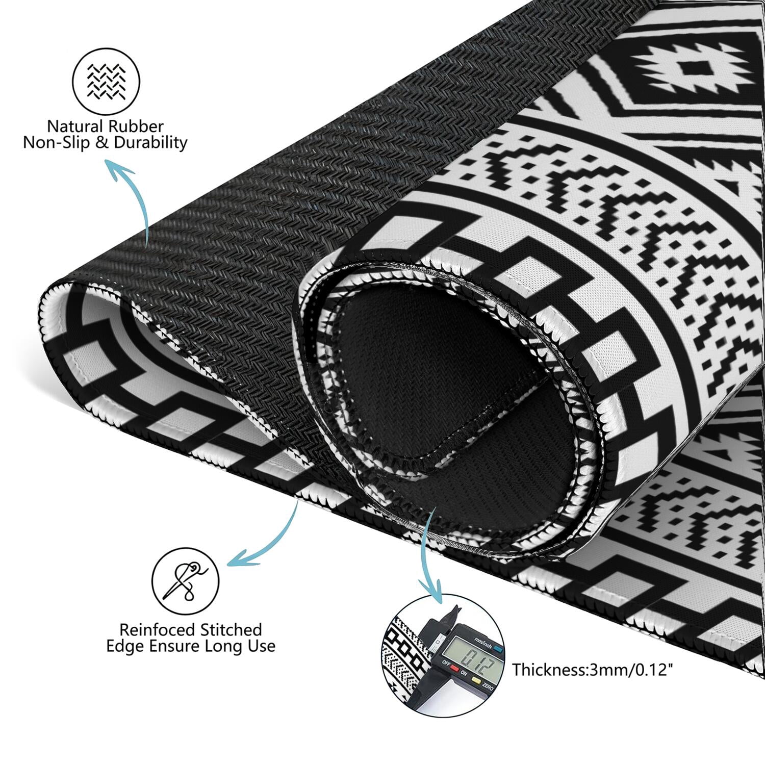 Extra Large Boho Style Anti-Skid Mahjong Mat 31.5 Inch Square Rubber Table Pad with Noise Reduction for Playing Chinese Tiles and Family Entertainment