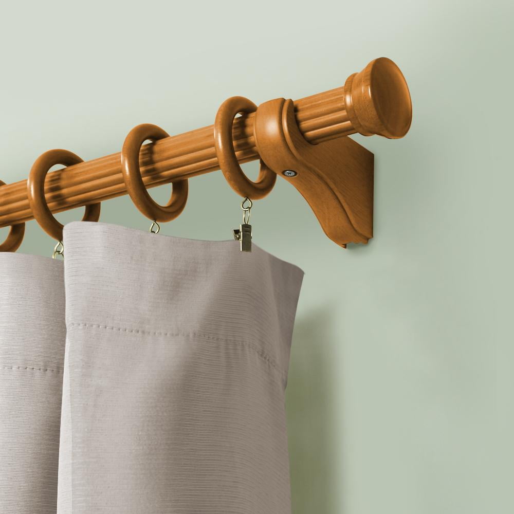 Wood End Cap Finials in Heritage Oak for 1-3/8" Wood Pole (2-Pack)