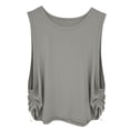 thumbnail image 4 of Aihuaihua Side Armhole Tank Tops for Women, Workout Sport Athletic Yoga Running Gym Loose Crop Sleeveless Shirts Grey S, 4 of 5