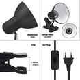 thumbnail image 3 of European Socket & Switch E27 Clamp Lamp, 270° Rotating Edison Bulb Holder, Desk Light Base, AC 85-265V, Black (Bulb Not Included), 3 of 5