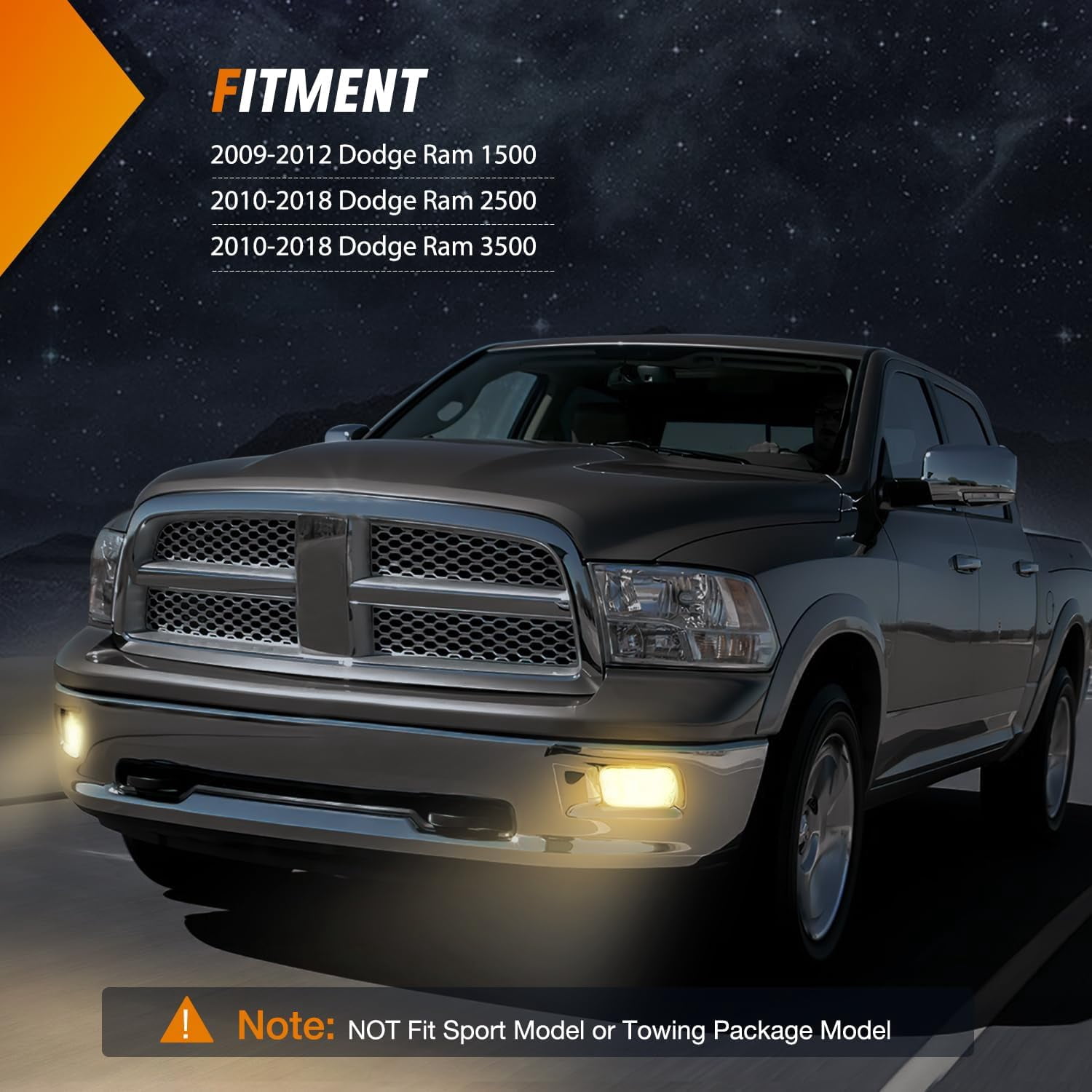 Nilight Fog Lights Assembly Compatible with 2009 2010 2011 2012 Dodge Ram 1500 2010 2011 2012 2013 2014 2015 2016 2017 2018 Dodge Ram 2500 3500 Fog Light Replacement Clear Len