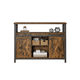 thumbnail image 4 of VASAGLE Aparador, Armario de Cocina, Armario de Almaceenamiento, 33 x 100 x 80 cm, con 2 Puertas Correderas, Estantes Ajustables, Estilo Rústico, para Salón, Marrón Rústico y Negro, 4 of 9