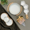 thumbnail image 3 of Matt Collection Snack Dish With Divided Porcelain Compartments and Bamboo Handle 36x13x5cm, 3 of 6