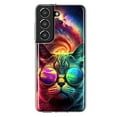 thumbnail image 1 of MUNDAZE Samsung Galaxy S22 Plus Neon Rainbow Galaxy Cat Shockproof Clear Hybrid Protective Phone Case Cover, 1 of 5