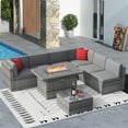 thumbnail image 5 of Sunmthink 8 Pcs Patio Conversation Sets with Fire Pit Table,Outdoor Funituire Sets Grey, 5 of 5